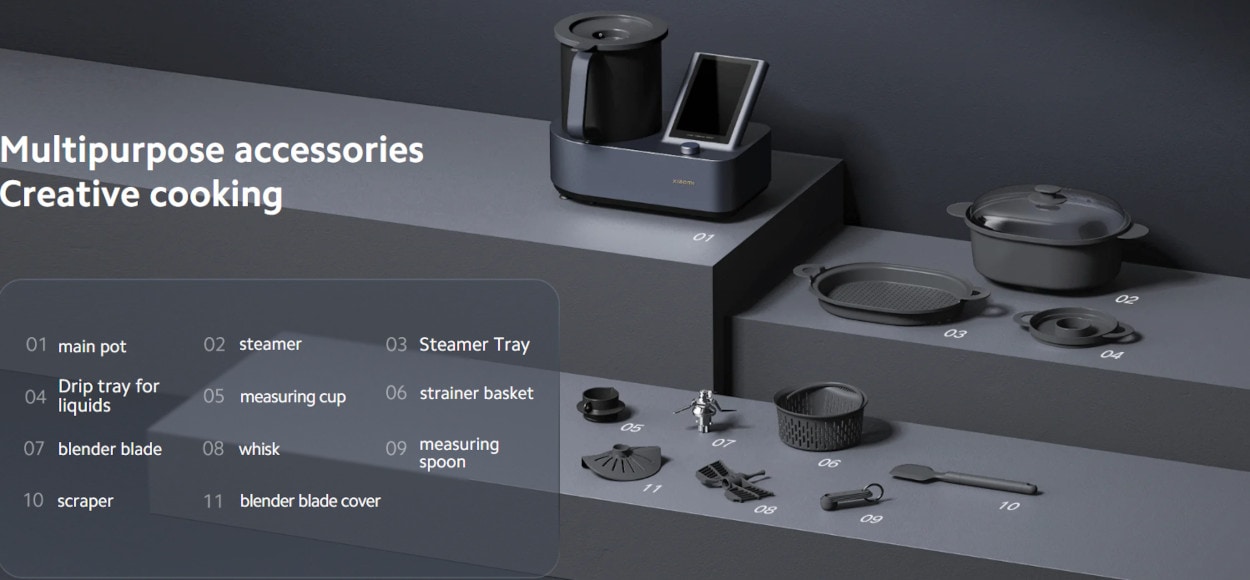 Πολυμάγειρας XIAOMI Robot Smart Cooking MCC01M με CookingloT Μαύρο Πολυμάγειρας XIAOMI Robot Smart Cooking MCC01M με CookingloT Μαύρο